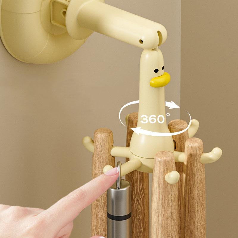 Home Use Suction Cup Six-Finned Fish Rack Kitchen No-Drilling Rice Spoon Pan Holder Small Hanging Shelf Bathroom Towel Hook