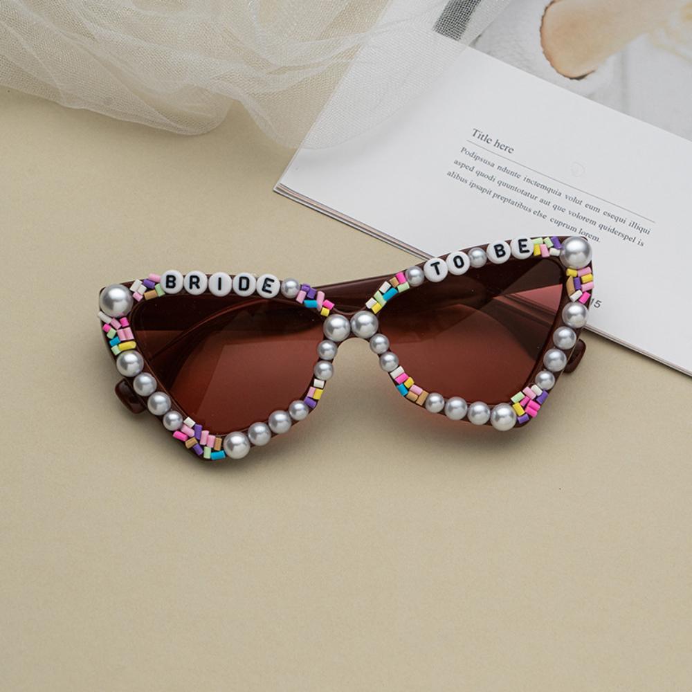 Bride To Be Pearl Sunglasses Pearl Cat Eye Sun Glasses Wedding Shower Engagement Eyeglasses Gift Bachelorette Party Eyewear Deco