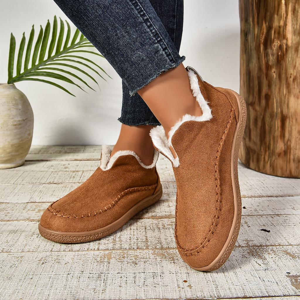 Gacimy Winter Plush Lined Snow Boots For Women Indoor Outdoor Fur Fluffy Boots Comfort Fuzzy Slippers Furry House Cotton Shoes