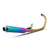 Iridescent Stainless Steel Exhaust Pipe Set for CG125 - Full System Mod.