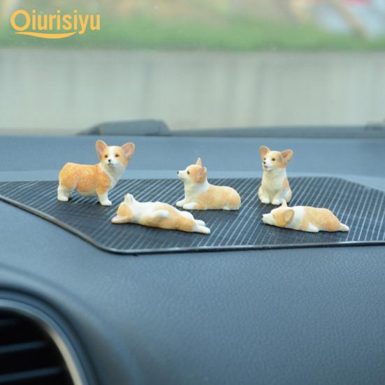 Psí figurky Atraktivní Rozkošná Póza DIY Materiál Zahradní Ozdoba Figurka Miniaturní Corgi pro Kancelář