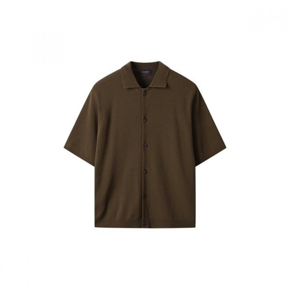Customellow Brown Soft Half Sleeve Cardigan Cwwam25311brx