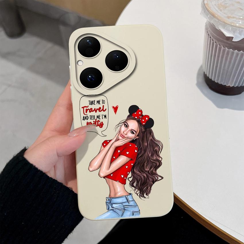 For Huawei Nova Y61 Y70 Y72 Y90 4E 5T 6 7 8 9 SE Pura 80 Pro Phone Case Cool Girls Pattern Screen Protector Anti Slip Shell For Huawei Silicone Casing