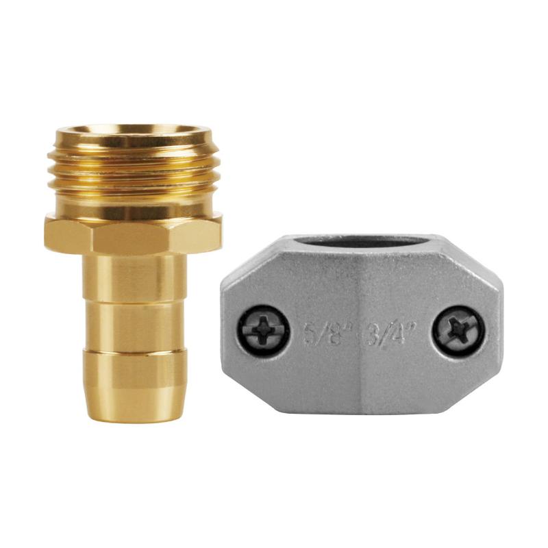 

Leakproof Garden Water Pipe Repair Set Zinc Aluminum 58 to 34 Inch Male Female Hose Connectors for Outdoor Irrigation