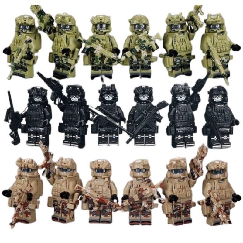 Ghost Special Police Military Special Forces Building Blocks Compatible With Boys' Construction Toys With Shields And Buckets