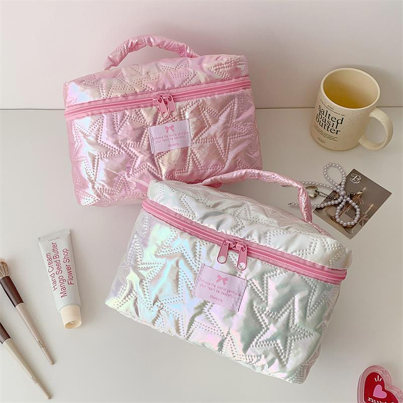 High-Value Star-Shaped Handbag Makeup Bag Cosmetic Bag Large Capacity Toiletry Bag, Portable Travel Essential Storage Bag Gift
