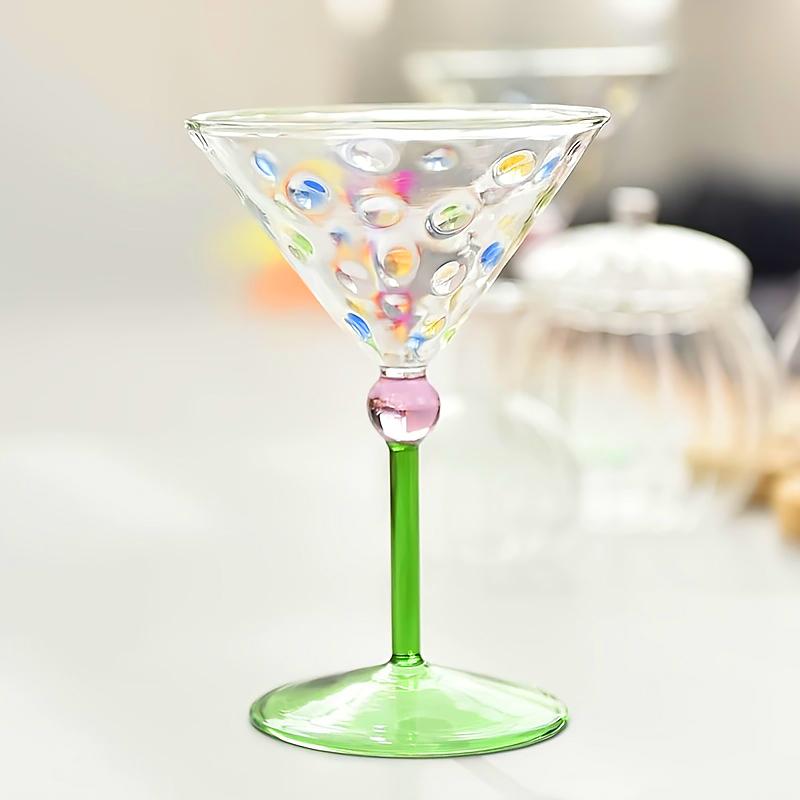 1 ks Barevný blokování Hravý Skleněný Pohár na Vysokém Podpatku Šálek na Kávu Stolní Nádobí Čajový Dýchánek Pohár Dárek Sklenice na Víno Elegantní 150ml