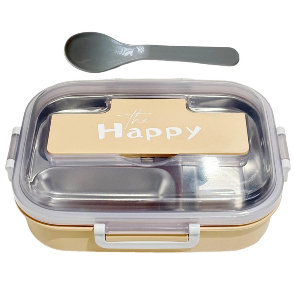Portable Lunch Box Stainless Steel Divided Bento Box with Tableware for Adults Kids Students Leakproof Food Storage Containers