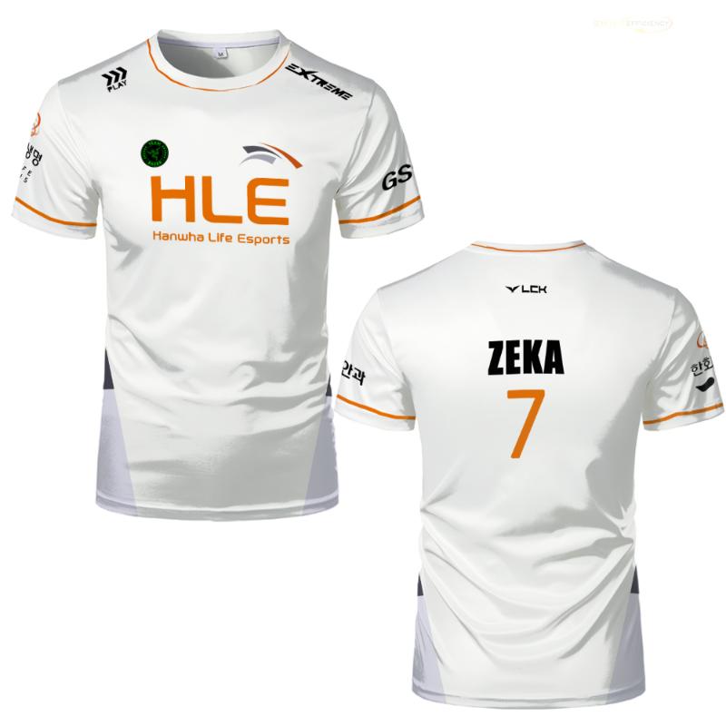 2024 Nový HLE E-sports Club Podpora Oblečení League Of Legends HLE Bílá Černá Pánská trička Uniform ESports Contest Team
