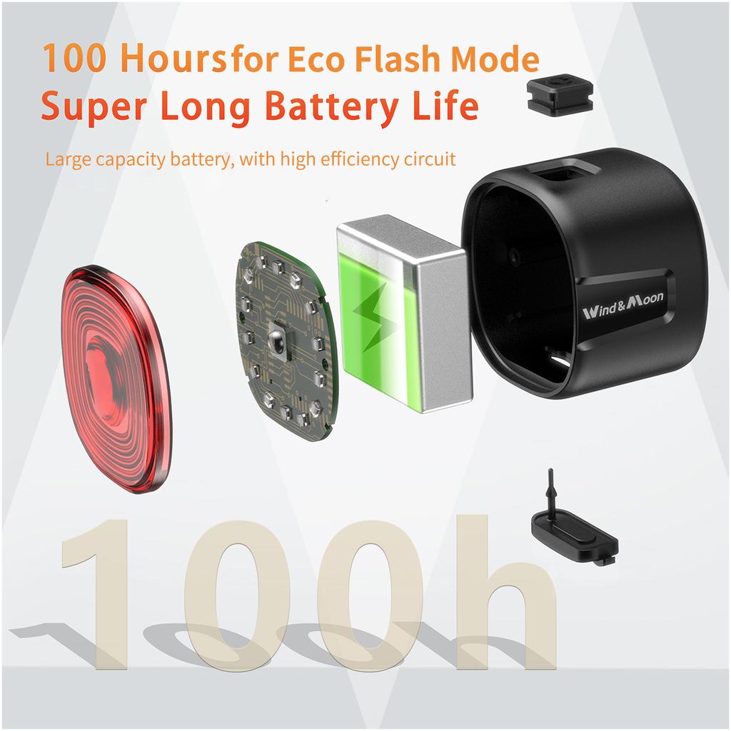 Inteligentne tylne światło roweru ELCYCO, ładowane światła rowerowe 6 trybów światła, wodoodporne światła rowerowe LED IP66, tylne światło roweru Night Rider (Normalna)…