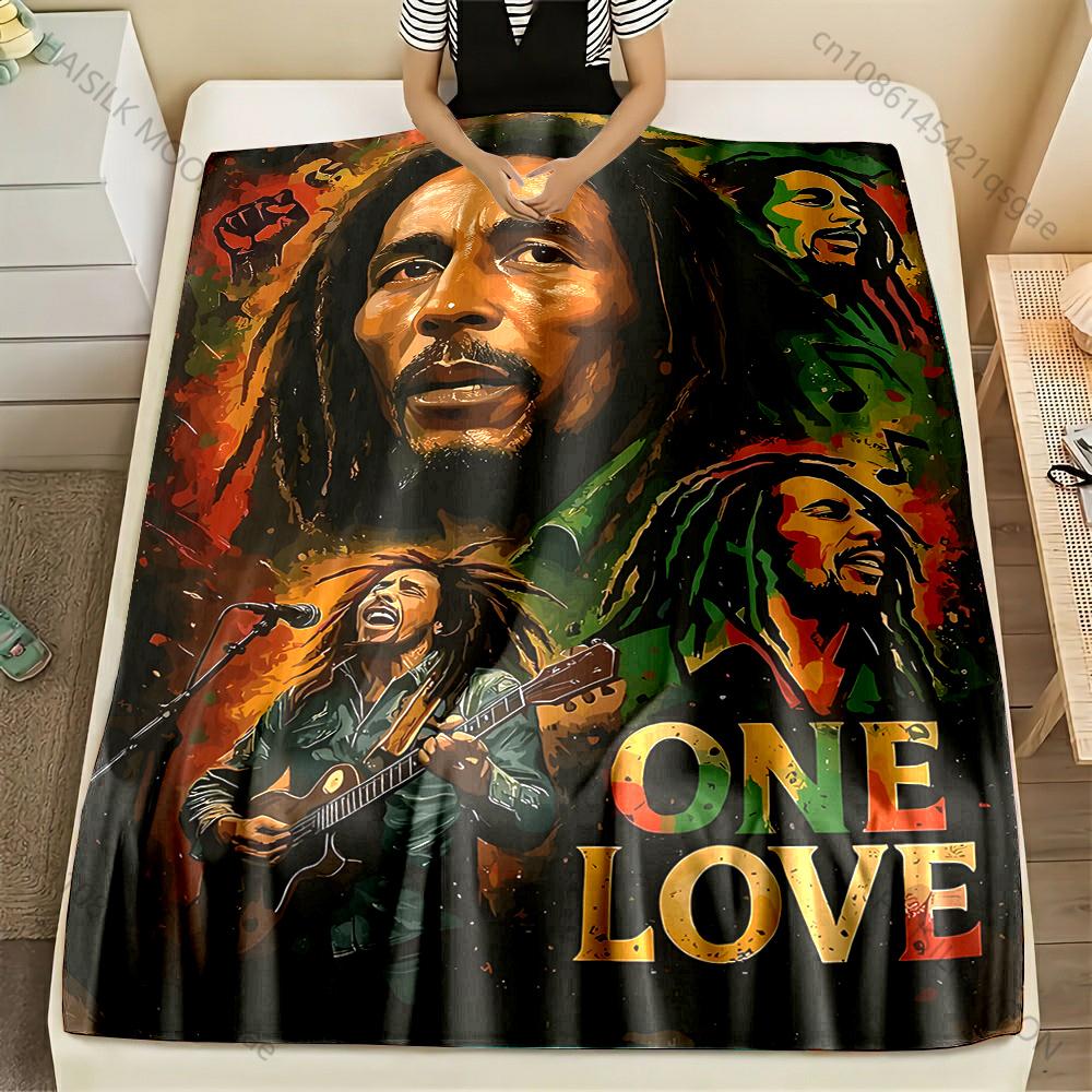Multiple Sizes Rock Music and Peace Pri'nt Blanket Flannel Material Soft Warm for All Seasons Home Outdoor Camping Picnics RV