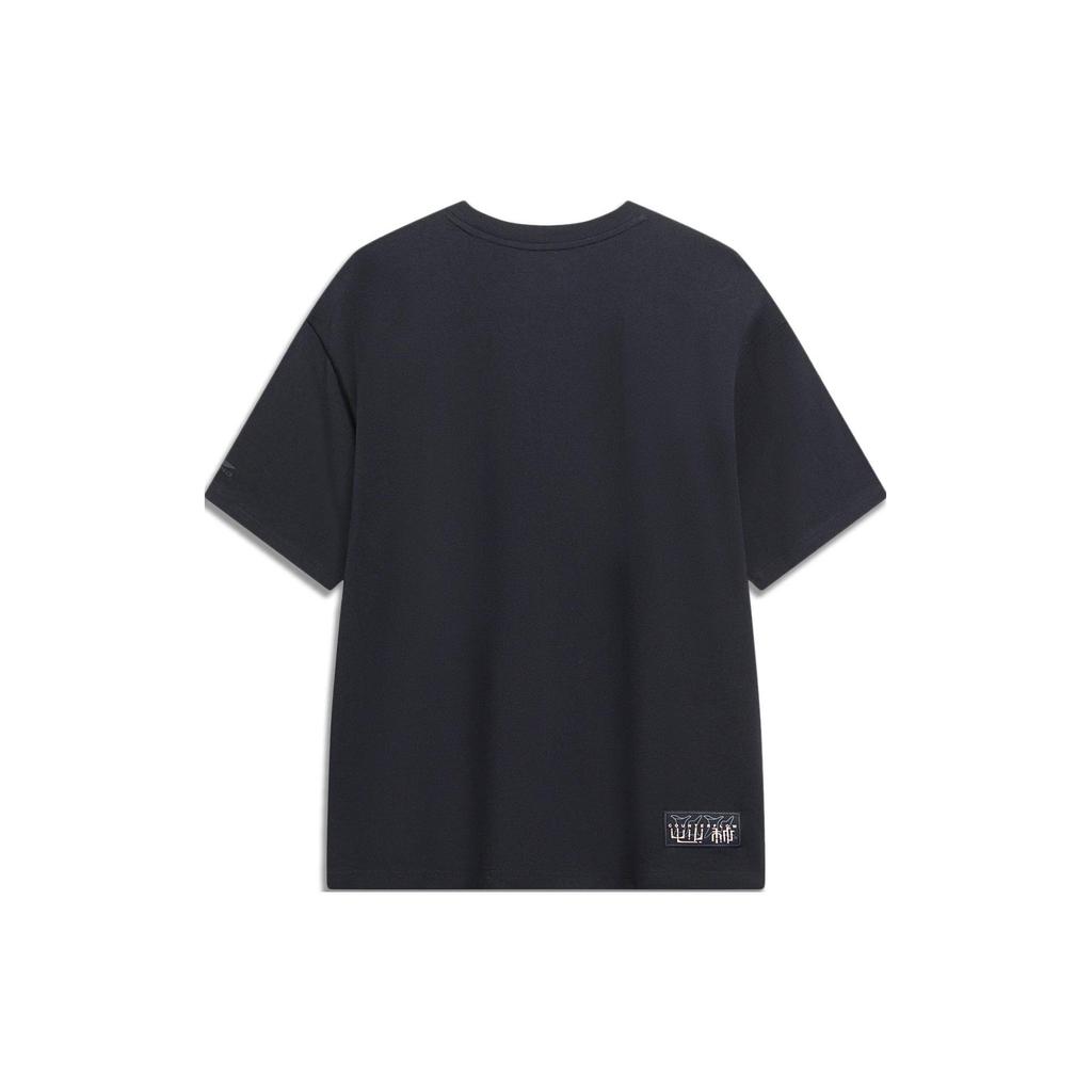 Li-Ning Ning CF Trace Series Tian Gong Kai Wu Round Neck T-Shirt Unisex Tops Black AHST605-4