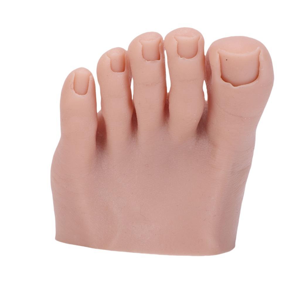 Soft Silicone Silicone Practice Foot Left/Right Half Foot Mannequin For Nail Art Training Left