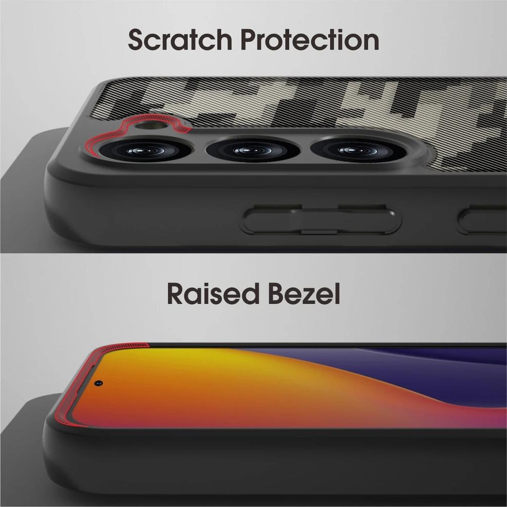 (Comes with Wrist strap)IBMRS for Samsung Galaxy S23 Case,Camouflage Hard Back Airbag Shockproof Back Transparent Cover Camera Screen Protection Case