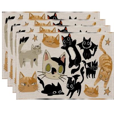 Cat Print Placemat, Durable & Washable, Daily Home Dining Table Placemat