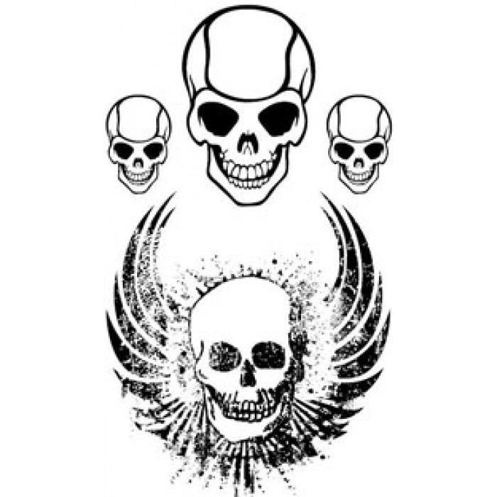 Transfert Mini Thermo. Crânes Noir 9 X 14,5 Cm - {couleur}