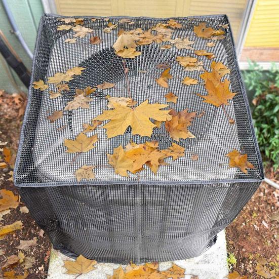 

Сетчатый чехол для наружного кондиционера защищает от листьев, веток, хлопка, дерева, предотвращает засорение, быстрое рассеивание тепла, регулируемый защитный кожух для кондиционера S