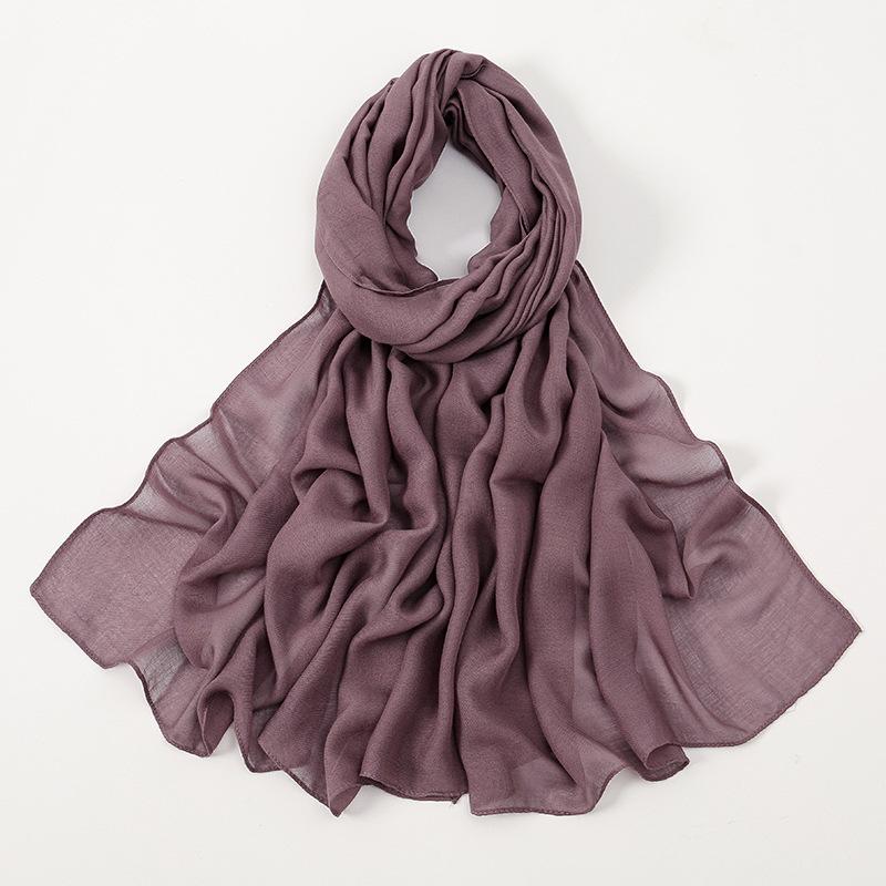 High Quality Thin Modal Monochrome Thin Edge Small Size Breathable Human Cotton Shawl Cotton and Linen Women's Scarf Headscarf