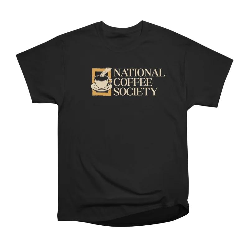

Мужские повседневные рубашки с коротким рукавом NATIONAL COFFEE SOCIETY Черные футболки Оверсайз футболки S чёрный