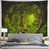 Tushelia Forest Tapestry Psychedelic Tree Cave Tapestries Fantasy Nature Landscape Backdrop Tapestries Stream Through Rainforest Jungle Tapestry Wall