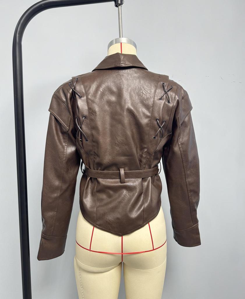 Women's Faux Leather Bomber Jacket - European & American Fashion for All Seasons