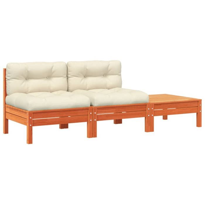VidaXL Garden Sofa with Cushions and Footrest 2 Seater, Seat with Backrest, Patio Terrace Backyard Furniture 838182
