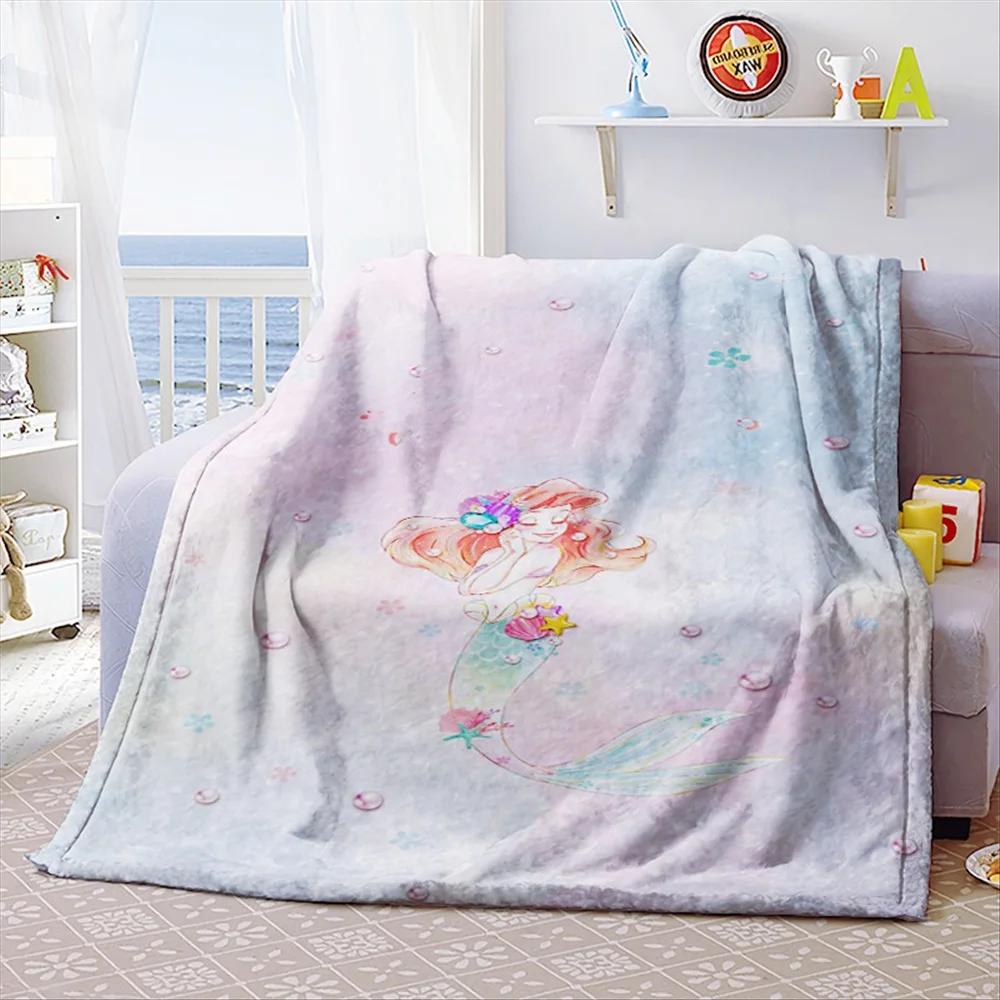 Mermaid Princess Ariel Home Textile Coral Fleece Throw Blankets Good Quality Flatsheet Bedding for Baby Kids Girls Gifts