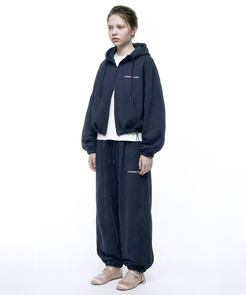 PRINOAR Small Sport String Single-Pleat Wide Pants - Navy