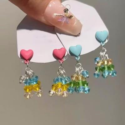 Liebe Fransenohrringe Sommer süß klein frisch Steckerohrringe modisch vielseitig Nische Temperament Ohrschmuck