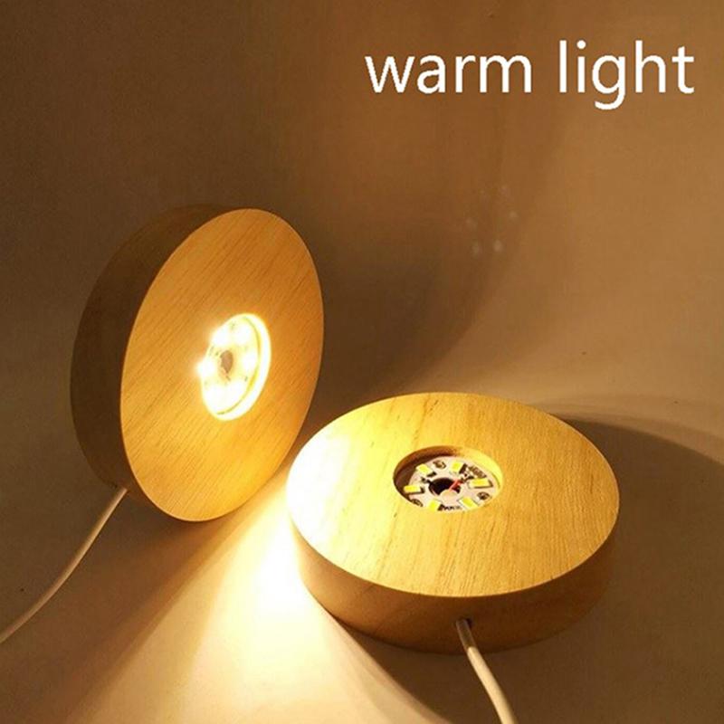 Wooden Led Light Dispaly Base Wooden Night Lamp Base Led Light Display