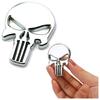 Naklejka Czaszka Punisher 3D Emblemat Chrom  - Na Motocykl Auto Kask