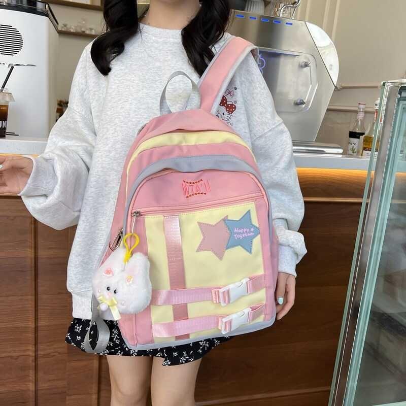 Spacious And Stylish Korean Design Backpack Unisex Casual Waterproof Nylon Bag