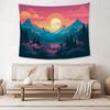 Mountain Sunset Tapestry Red Sky Tapestry Forest Landscape Wall Hanging Living Room Bedroom Tapestry Home Wall Decor Gift