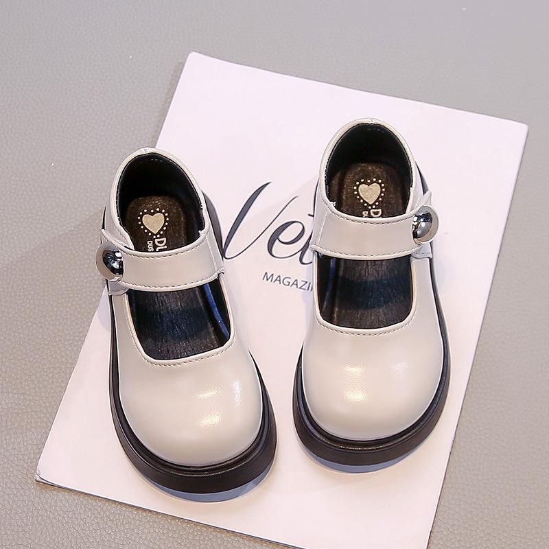 

2025 весна и осень новая корейская версия кожаных туфель для девочек туфли принцессы для маленькой девочки модные туфли Мэри Джейн на мягкой подошве для малышей 29