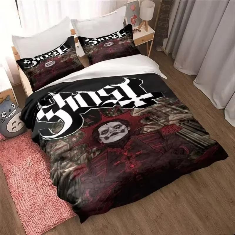 Rock Band Ghost Pattern Bedding Set For Bedroom Soft Modern Bedspreads Comefortable Kids Duvet Cover Quilt Cover And Pillowcase
