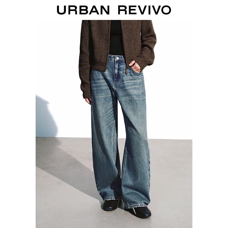 

UR 2025 Зимние Ретро Вареные Джинсы из Денима Изогнутого Кроя 26