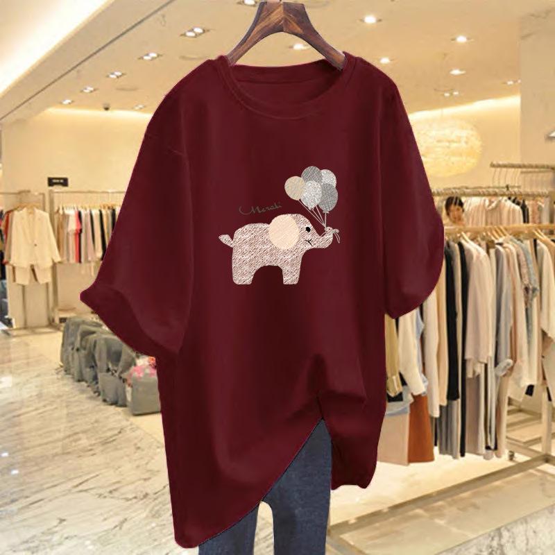 Damska czysta biała bawełniana koszulka z długim rękawem, średniej długości, na lato 2025 - Podstawowa warstwa letnia