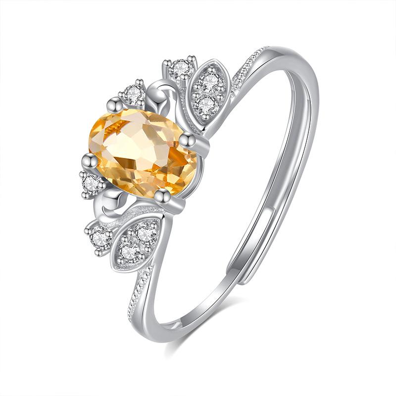 Natural spar s925 sterling silver ring women's non-fading ring flying together high-end accessories women's daily jewelry gifts