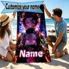 Custom Name Personalized Demon Slayer Print Beach Towel, for Trip Camping Beach Party Home Decor, Birthday Gift for Family & Friends