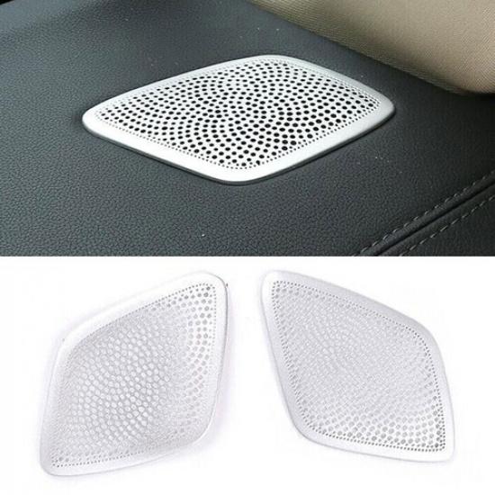 For BMW 7 Series 2016-2022 Silver Aluminum Console Dashboard Speaker Ring Trim