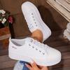 Fashion New women's flat casual single shoes, perforated and breathable white sneakers, women's sports shoes