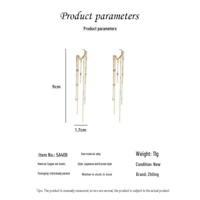 925 Sterling Silver Korean Tassel Earrings - Super Fairy Temperament Long Ins Style