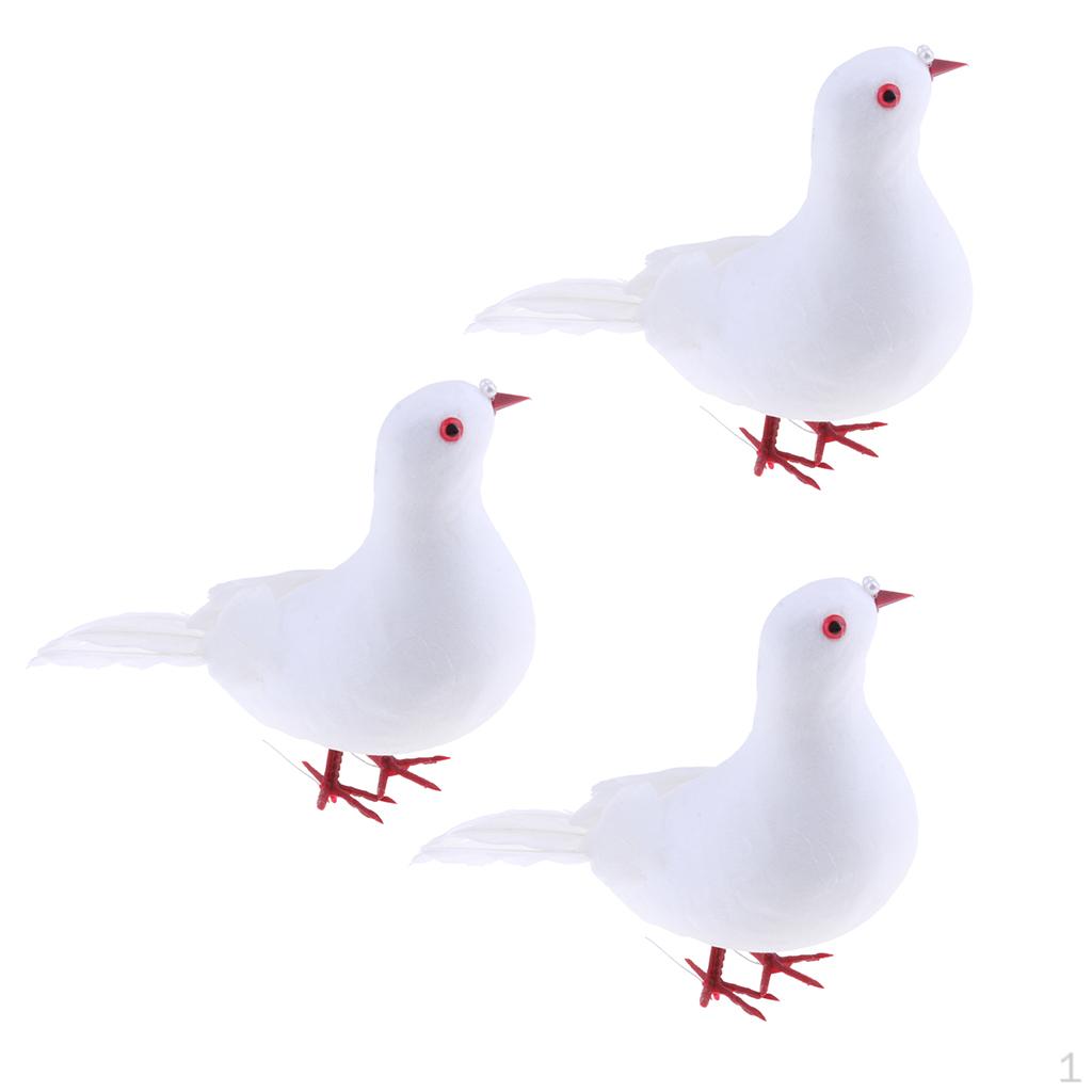 

3шт искусственная пена белые свадебные голуби фигурка орнамент