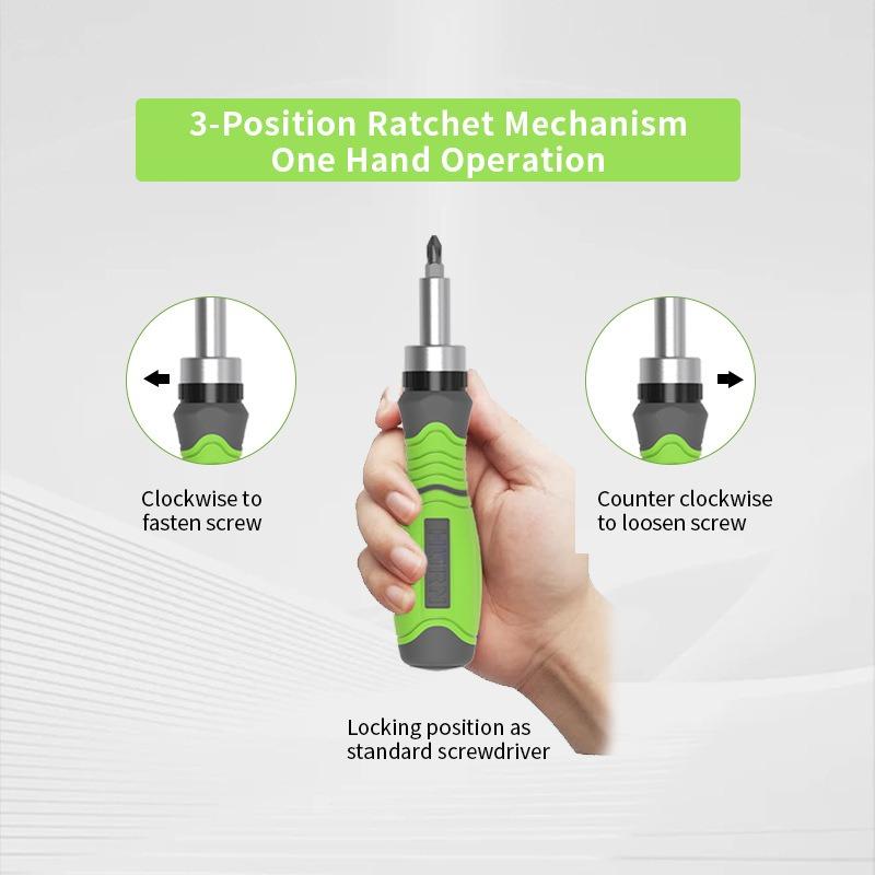 10 In 1 Portable Ratchet Screwdriver Hidden Screwdriver Head Multi Angle Corner Capable Multifunctional Screwdriver Tools