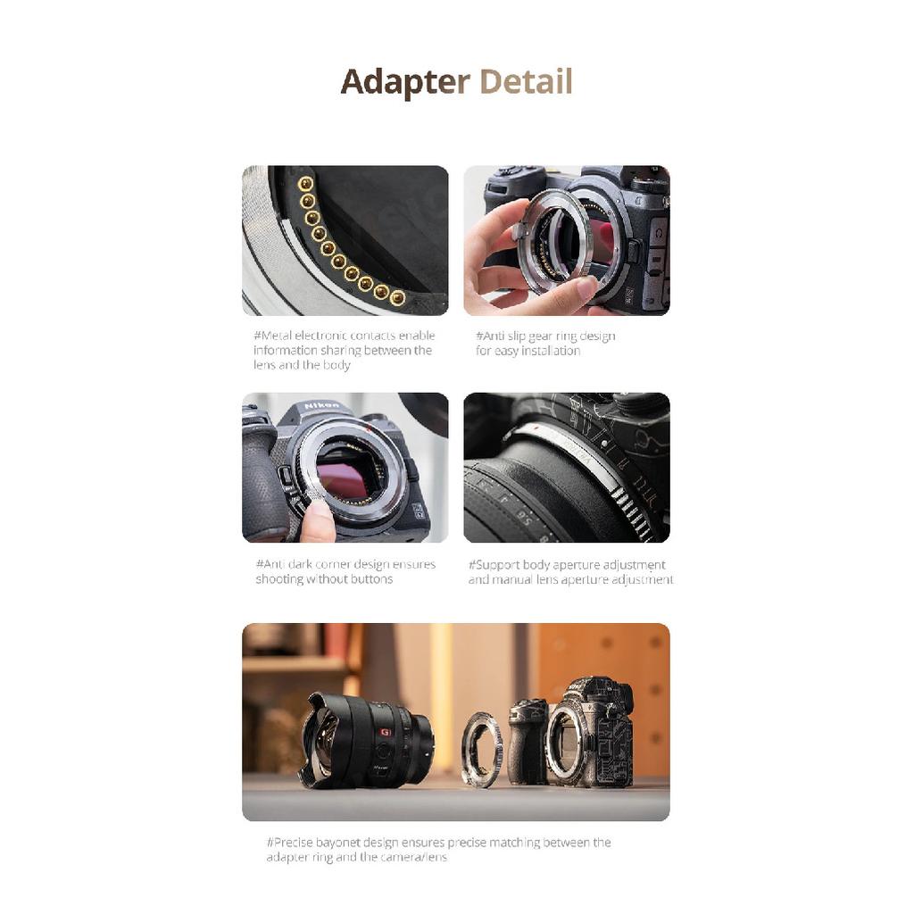 Viltrox E-Z Booster Lens Mount Adapter Auto Focus for Sony E-mount Lens Adapter To Nikon Z-mount Series Mirrorless Camera Z5 Z50