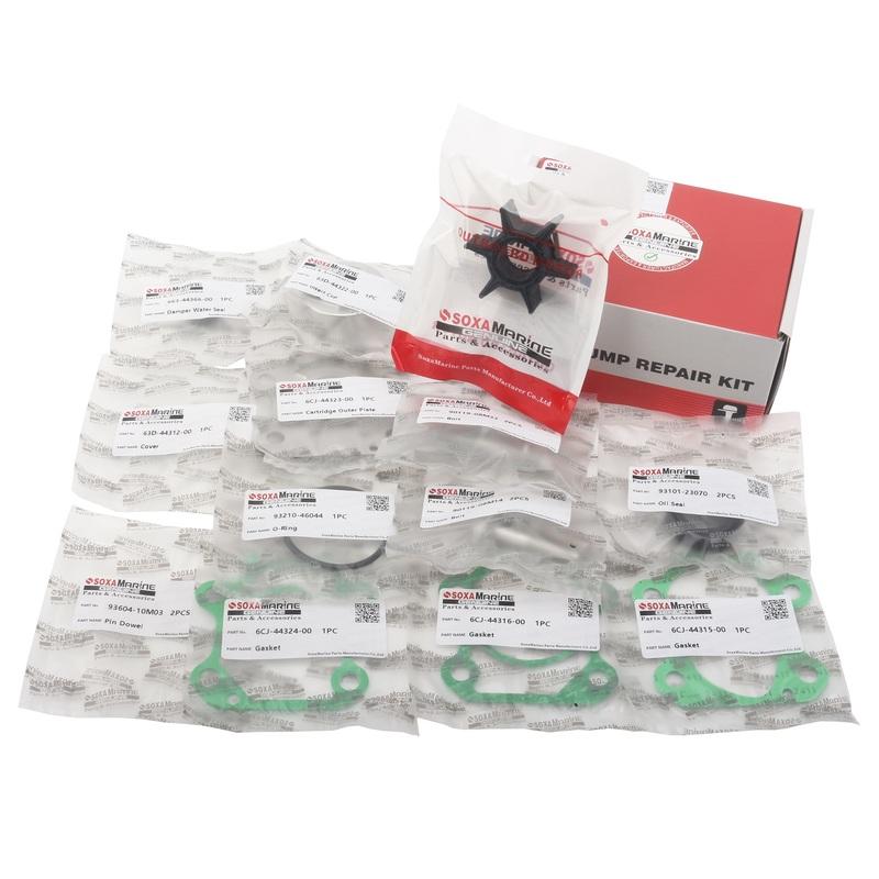 6CJ-W0078-00 Water Pump Impeller Rebuild Kit Replacement Fits for Yamaha 70HP 4 Stroke Marine Outboard Engines 6CJ-W0078-01