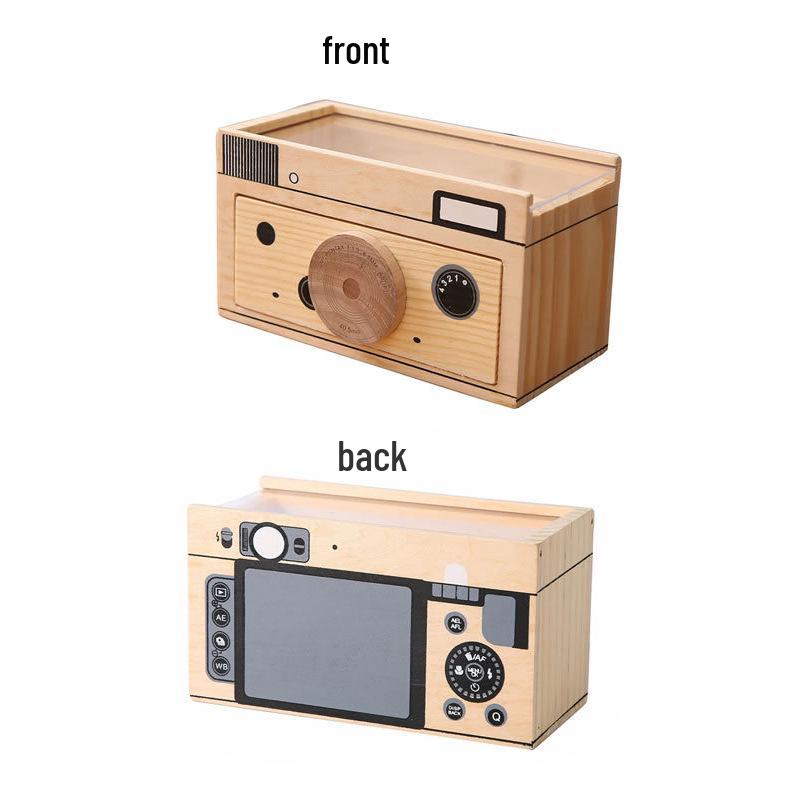 Creative Wooden Cartoon Pen Holder & Multi-layer Storage Box for Kids
