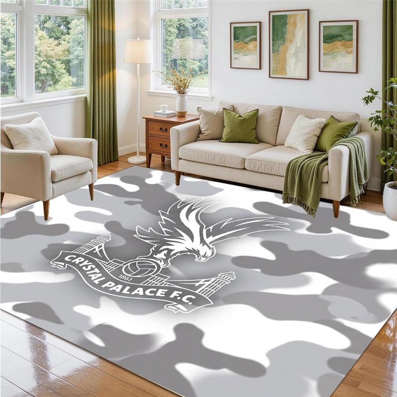 Crystal Palace Football Design Crystal Velvet Rug Soft Decorative Mat for Bedroom Entrance
