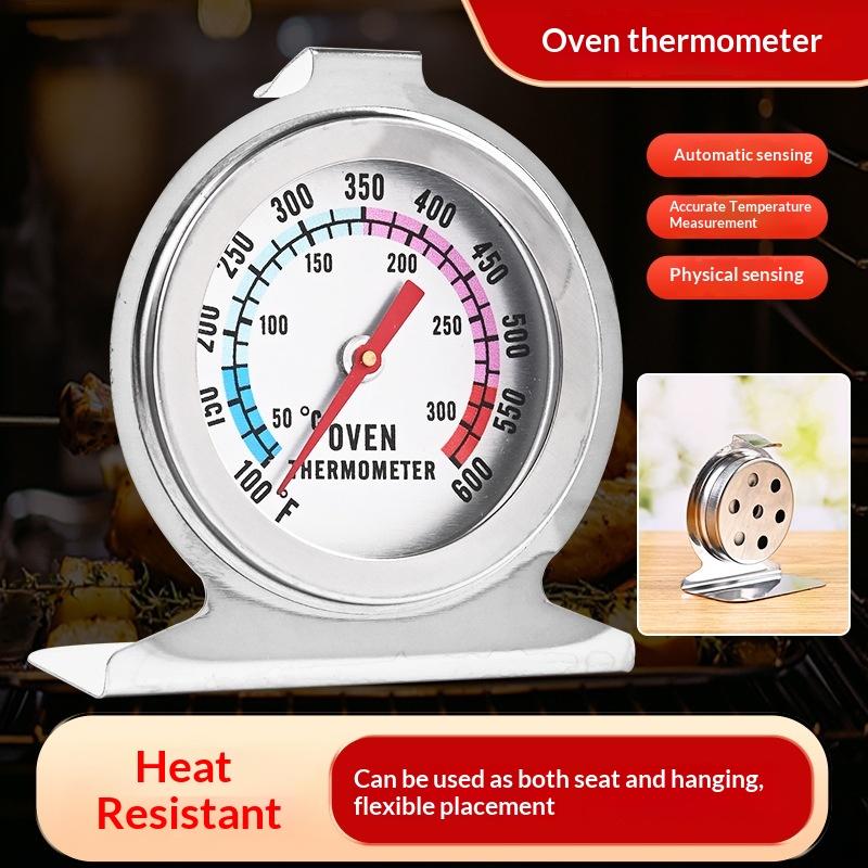 1Pcs Kitchen Tools 300°C Stainless Oven Thermograph Mini Dial Stand Up Temperature Meter BBQ Thermograph Household Oven Cookware