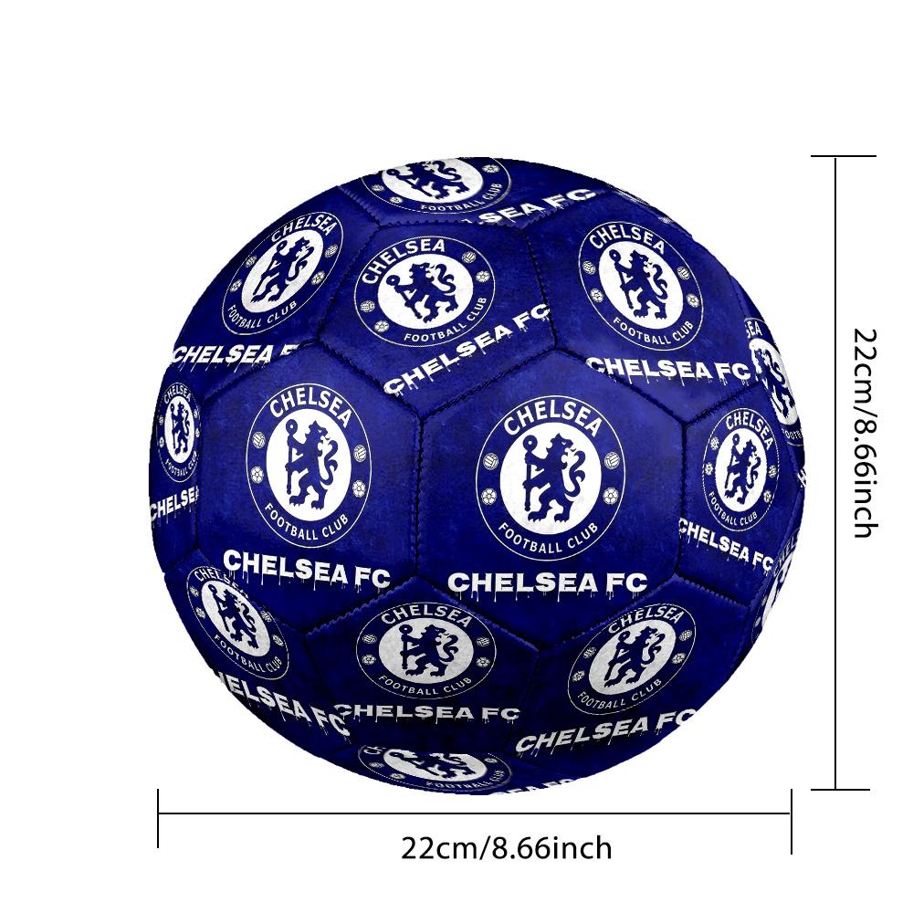 Chelsea FCSoccer Ball Colorful All Ages Machine Stitched PVC Competition Ready Durable High-Bounce
